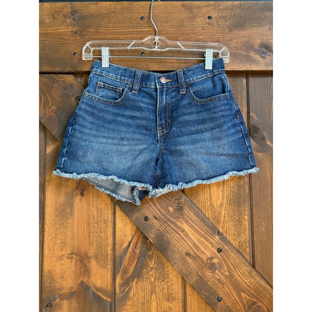 Old Navy girls 12 High-Waisted Frayed-Hem Jean Shorts